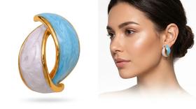 Brinco Feminino Esmaltado Pino de Prata 925 Antialérgico Delicado Minimalista