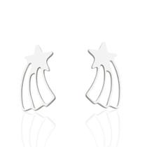 Brinco Feminino Estrela Cadente Antialérgico Aço Inoxidável