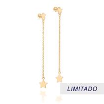 Brinco Feminino Estrelas Folheado A ouro 18k Rommanel 52690