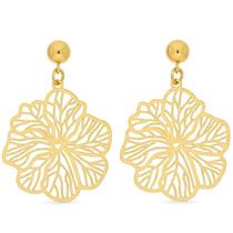 Brinco Feminino Flor Blossom Banhado A Ouro Em Aço Exclusivo