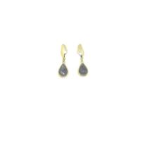 Brinco Feminino Folheado Ouro 18 K Com Pedra Verde