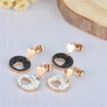 Brinco Feminino Heart Banhado A Ouro 18k Diamante Cz Brinco Feminino Heart Banhado A Ouro 18k Diamante Cz