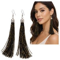 Brinco Feminino Longo de Franjas Tassel Elegante Moda Festa (1 Par) Brinco Feminino Longo de Franjas Tassel Elegante Moda Festa (1 Par)