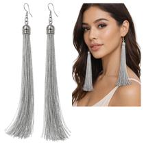 Brinco Feminino Longo de Franjas Tassel Elegante Moda Festa (1 Par) Brinco Feminino Longo de Franjas Tassel Elegante Moda Festa (1 Par)