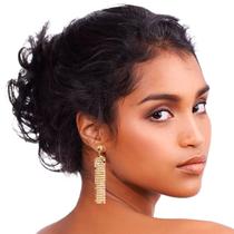 Brinco Feminino Malha Delicado Pendurar Brilhante Dourado Brinco Feminino Malha Delicado Pendurar Brilhante Dourado