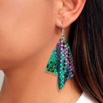 Brinco Feminino Malha Furta Cor Delicado Pendurar Brilhante Brinco Feminino Malha Furta Cor Delicado Pendurar Brilhante