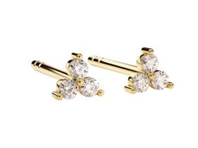 Brinco Feminino Ouro 18K 750 Pontos De Diamante Luxo