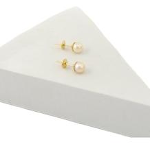 Brinco Feminino Pérola Natural 5 Mm Ouro 18k 750 Certificado Brinco Feminino Pérola Natural 5 Mm Ouro 18k 750 Certificado