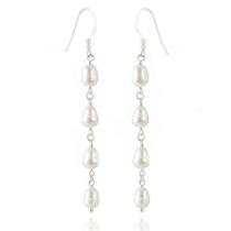 Brinco Feminino Perola Natural Delicado Prata Original Longo Brinco Feminino Perola Natural Delicado Prata Original Longo