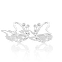 Brinco Feminino Prata Borboleta Pedra Zirconia Minimalista Brinco Feminino Prata Borboleta Pedra Zirconia Minimalista
