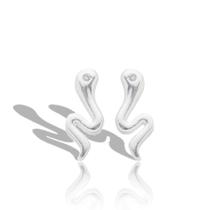 Brinco Feminino Prata Segundo Cobra Delicado Minimalista Brinco Feminino Prata Segundo Cobra Delicado Minimalista