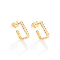 Brinco Feminino Retangular Banhado a Ouro 18k 527232