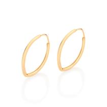 Brinco Feminino Rommanel Argola Oval Banhado a Ouro 18k 526972