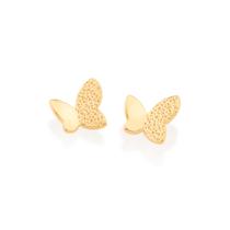 Brinco Feminino Rommanel Borboleta Banhado a Ouro 18k 526989