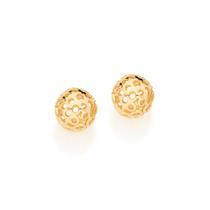 Brinco Feminino Rommanel Esfera Vazada Banhado a Ouro 18k 525122 Brinco Feminino Rommanel Esfera Vazada Banhado a Ouro 18k 525122