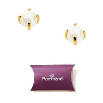 Brinco Feminino Rommanel Joias Folheado Ouro 18k Pérolas 0,6mm