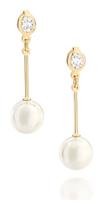 Brinco Feminino Rommanel Pérola Folheado A Ouro 18k 525724