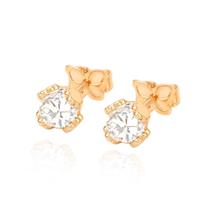 Brinco Feminino Rommanel Solitário Banhado a Ouro 18k com Cristais 524527 Brinco Feminino Rommanel Solitário Banhado a Ouro 18k com Cristais 524527