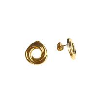 Brinco Feminino Semijoia Banhado a Ouro 18k BR09056 Nó Brinco Feminino Semijoia Banhado a Ouro 18k BR09056 Nó