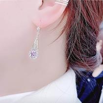 Brinco Feminino Strass Zircônia Acessórios Casamento lilás