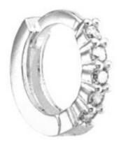 Brinco Feminino Tipo Piercing Zirconia Cravejada Prata 925
