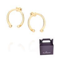 Brinco Ferradura Banhado a Ouro Rommanel 527304 Brinco Ferradura Banhado a Ouro Rommanel 527304