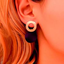 Brinco Festa Feminino Delicado Dangle Feminino Roxo Vazado
