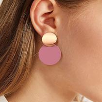 Brinco Festa Feminino Delicado Dangle Feminino Vazado Rosa -