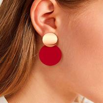 Brinco Festa Feminino Delicado Dangle Feminino Vazado Vermel