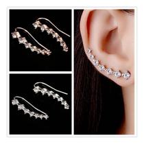 Brinco Festa Feminino Delicado Pérola Ear Cuff Strass O Par