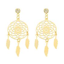 Brinco Filtro dos Sonhos com pena 20mm - Sunshine Cristais Brinco Filtro dos Sonhos com pena 20mm - Sunshine Cristais