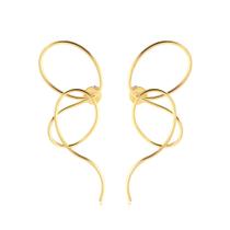 Brinco Fio Entrelaçado Folheado A Ouro