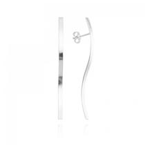 Brinco Fio Laminado Torcido em Formato de S Prata 925 Brinco Fio Laminado Torcido em Formato de S Prata 925