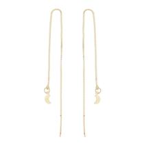 Brinco fio maia lua folheado a ouro 18k