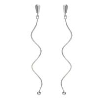 Brinco Fio Torcido Longo Banhado Prata 925 Brinco Fio Torcido Longo Banhado Prata 925