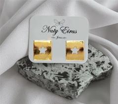 Brinco fixo chapa com estrela vazada