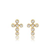 Brinco fixo cruz redonda