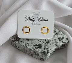 Brinco fixo redondo com furo quadrado