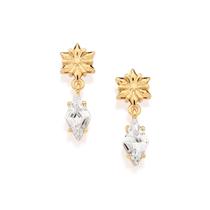 Brinco floco de neve banhado a ouro BRANCO 527472 Rommanel Brinco floco de neve banhado a ouro BRANCO 527472 Rommanel