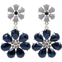 Brinco Flor Colorido Acrílico Dourado Akasaki BC2985 Brinco Flor Colorido Acrílico Dourado Akasaki BC2985