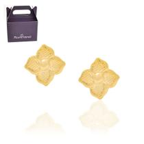 Brinco Flor Com 4 Pétalas Trabalhadas Rommanel 525453