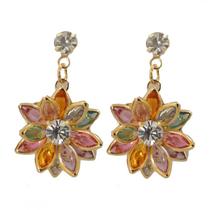 Brinco Flor de Lotus Colorida