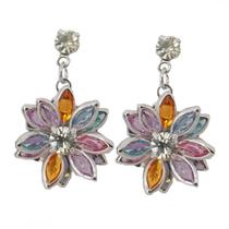 Brinco Flor de Lotus Colorida