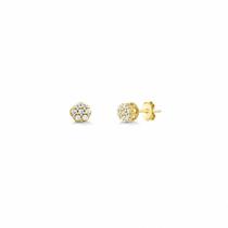 Brinco Flor de ouro leve com Moissanite