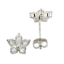 Brinco Flor delicada Zircônio Prata 925 Brinco Flor delicada Zircônio Prata 925
