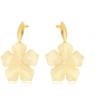 Brinco Flor Orgânico Folheado A Ouro Semijoia Lizzy Fatin