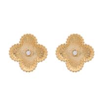 Brinco Flor Trevo Virgínia Blogueira Pequeno Banhado Ouro 18