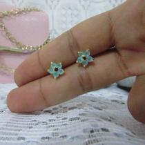 Brinco Flor Zirconia Pequeno Dourado Prata Rosa Verde F Ouro Brinco Flor Zirconia Pequeno Dourado Prata Rosa Verde F Ouro