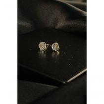 Brinco Floratta Joias Ponto de Luz Ouro 18k com Zircônia Dourado