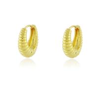 Brinco Florença Argola Ondulada - Banho Ouro 18K Brinco Florença Argola Ondulada - Banho Ouro 18K